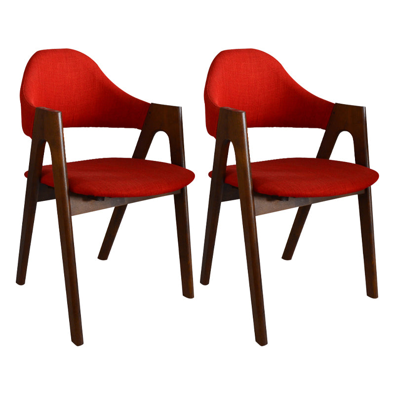Fauteuil de salle à manger moderne, fauteuils rembourrés avec pieds en bois (Ensemble de 2)