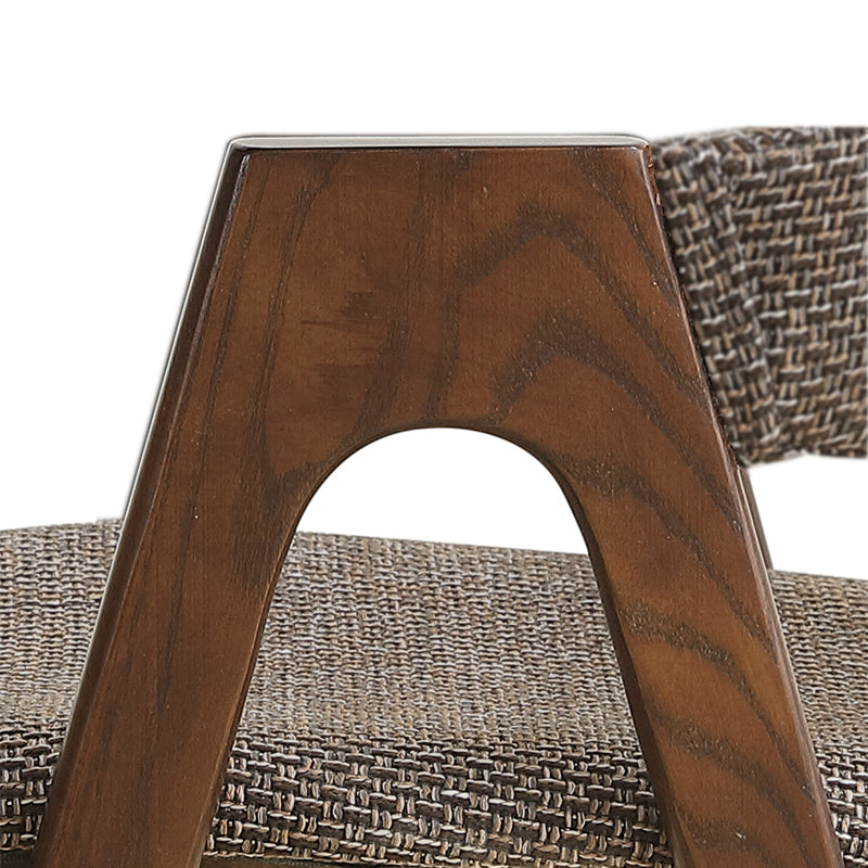 Fauteuil de salle à manger moderne, fauteuils rembourrés avec pieds en bois (Ensemble de 2)