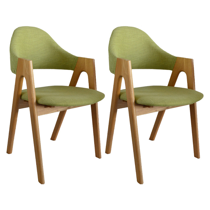 Fauteuil de salle à manger moderne, fauteuils rembourrés avec pieds en bois (Ensemble de 2)