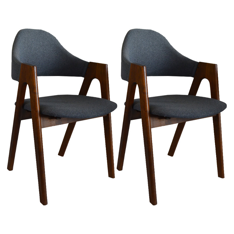 Fauteuil de salle à manger moderne, fauteuils rembourrés avec pieds en bois (Ensemble de 2)