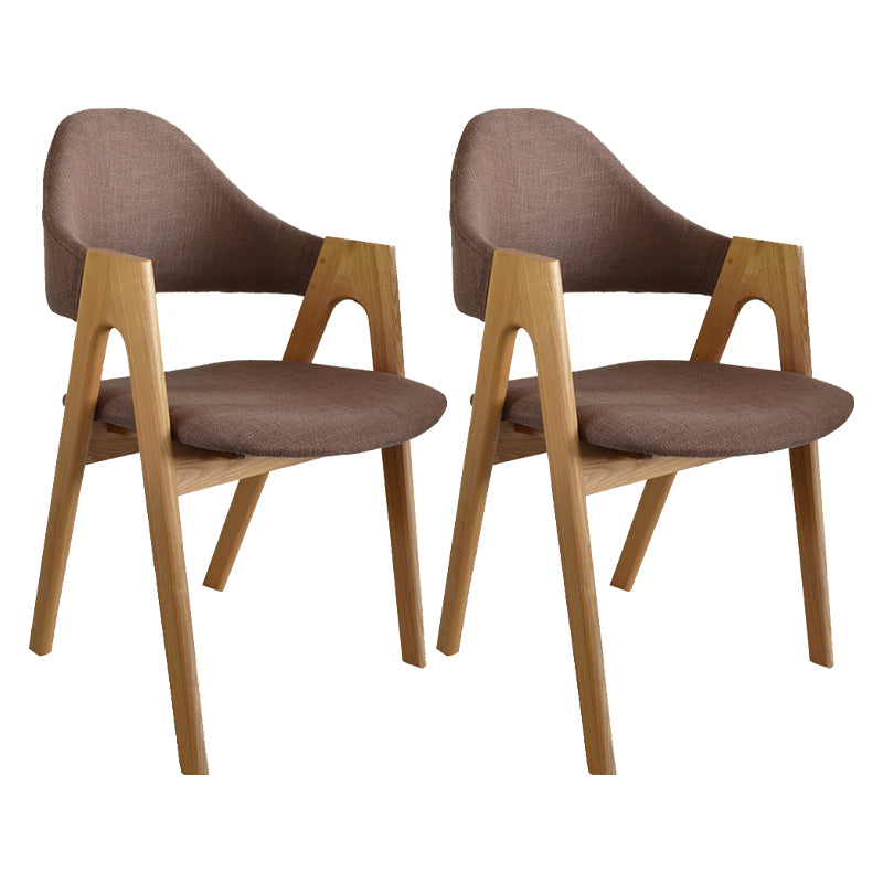 Fauteuil de salle à manger moderne, fauteuils rembourrés avec pieds en bois (Ensemble de 2)