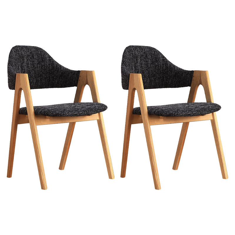 Fauteuil de salle à manger moderne, fauteuils rembourrés avec pieds en bois (Ensemble de 2)