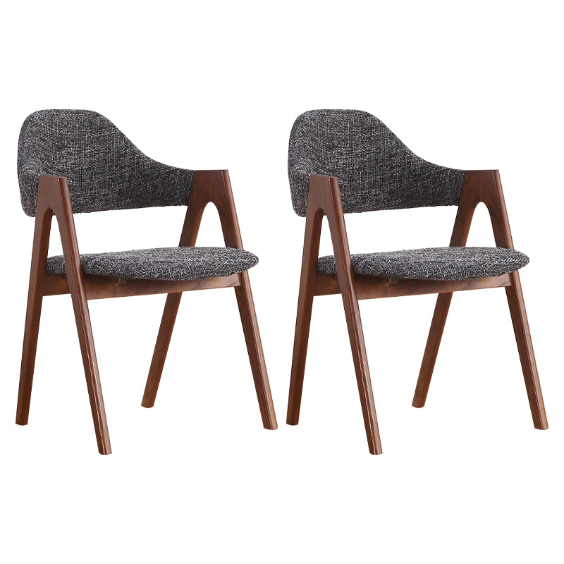 Fauteuil de salle à manger moderne, fauteuils rembourrés avec pieds en bois (Ensemble de 2)