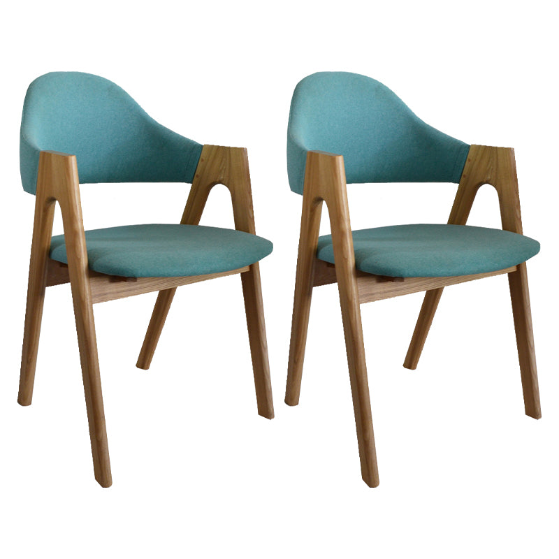 Fauteuil de salle à manger moderne, fauteuils rembourrés avec pieds en bois (Ensemble de 2)