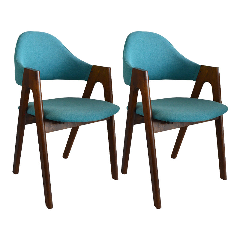Fauteuil de salle à manger moderne, fauteuils rembourrés avec pieds en bois (Ensemble de 2)