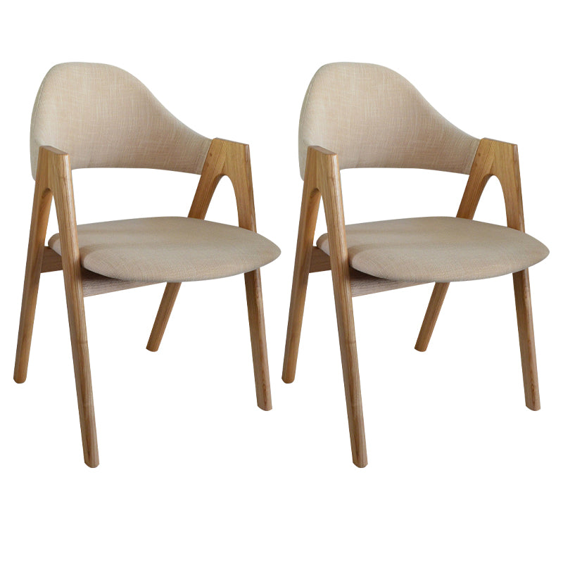 Fauteuil de salle à manger moderne, fauteuils rembourrés avec pieds en bois (Ensemble de 2)
