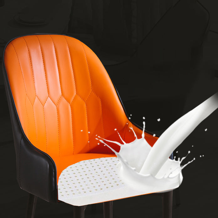 Sillas de comedor de metal estilo Glam, acabado mate, silla lateral con brazo para cocina