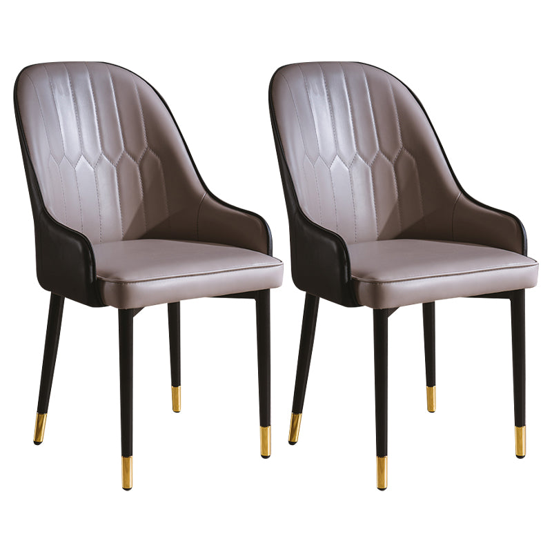 Sillas de comedor de metal estilo Glam, acabado mate, silla lateral con brazo para cocina