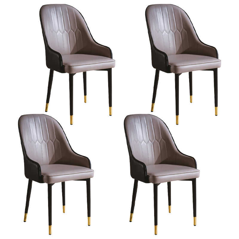 Sillas de comedor de metal estilo Glam, acabado mate, silla lateral con brazo para cocina