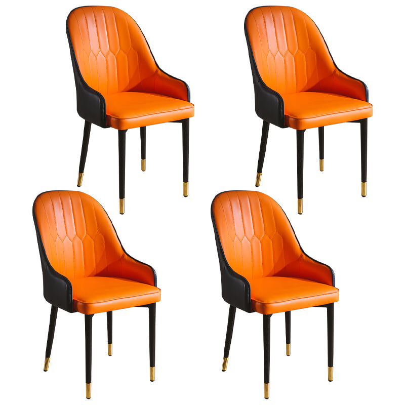 Sillas de comedor de metal estilo Glam, acabado mate, silla lateral con brazo para cocina