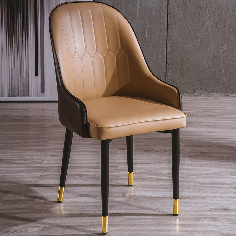 Sillas de comedor de metal estilo Glam, acabado mate, silla lateral con brazo para cocina