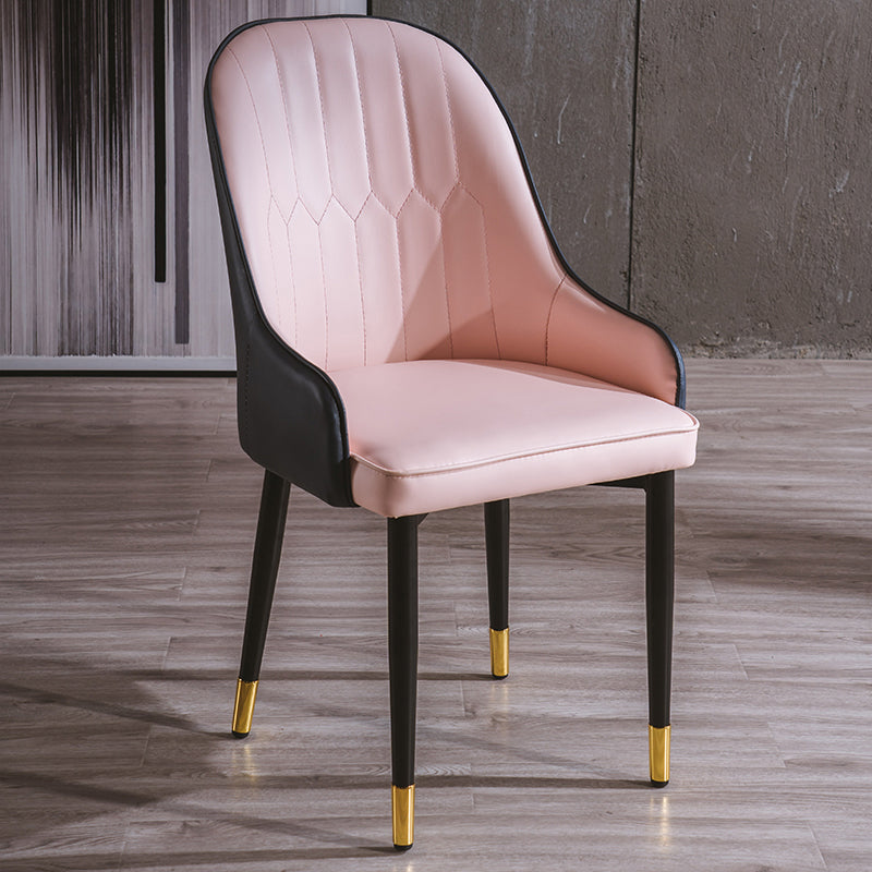 Sillas de comedor de metal estilo Glam, acabado mate, silla lateral con brazo para cocina