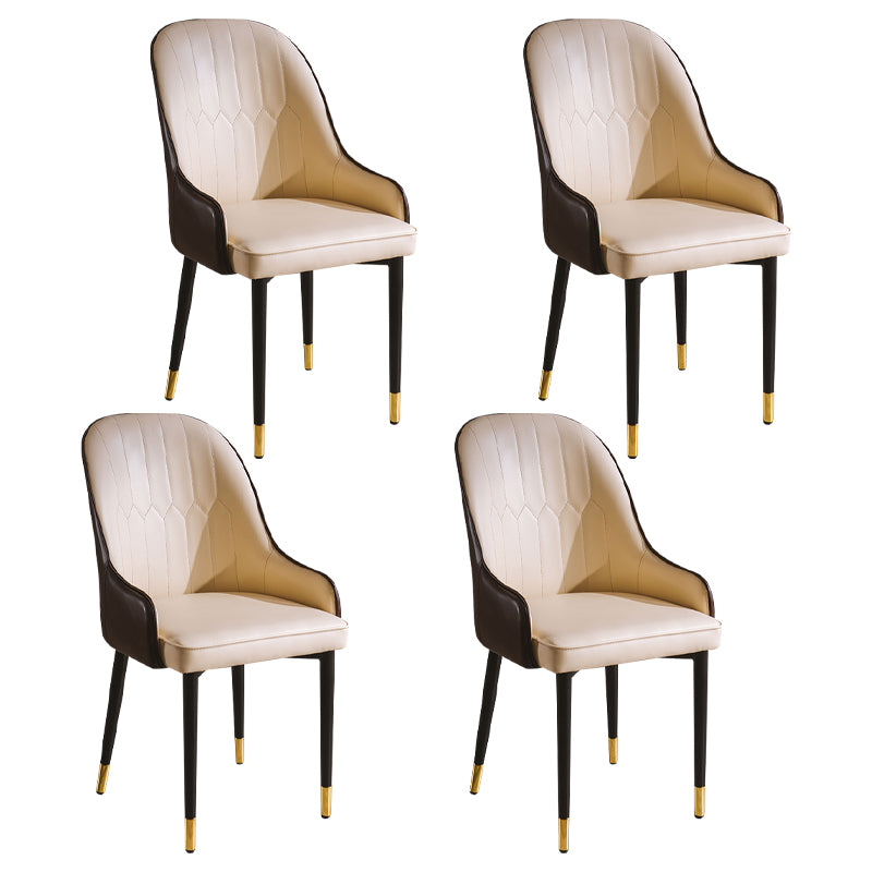 Sillas de comedor de metal estilo Glam, acabado mate, silla lateral con brazo para cocina