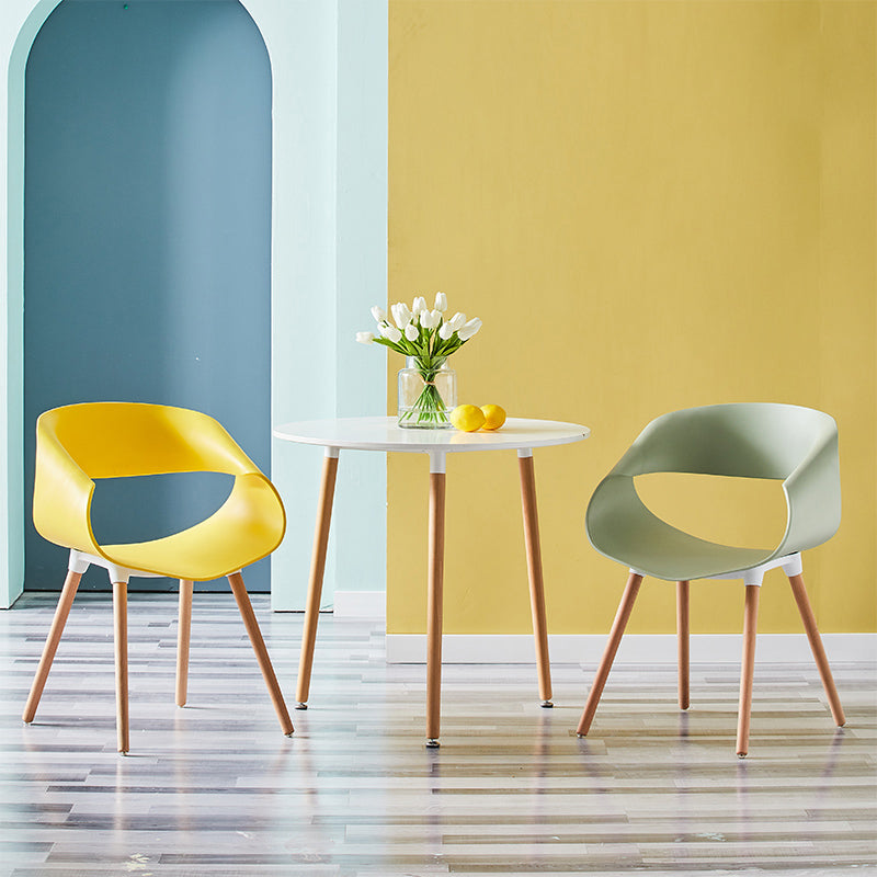 Skandinavische armlose Esstühle Eames Side Essstühle mit Holzbeinen