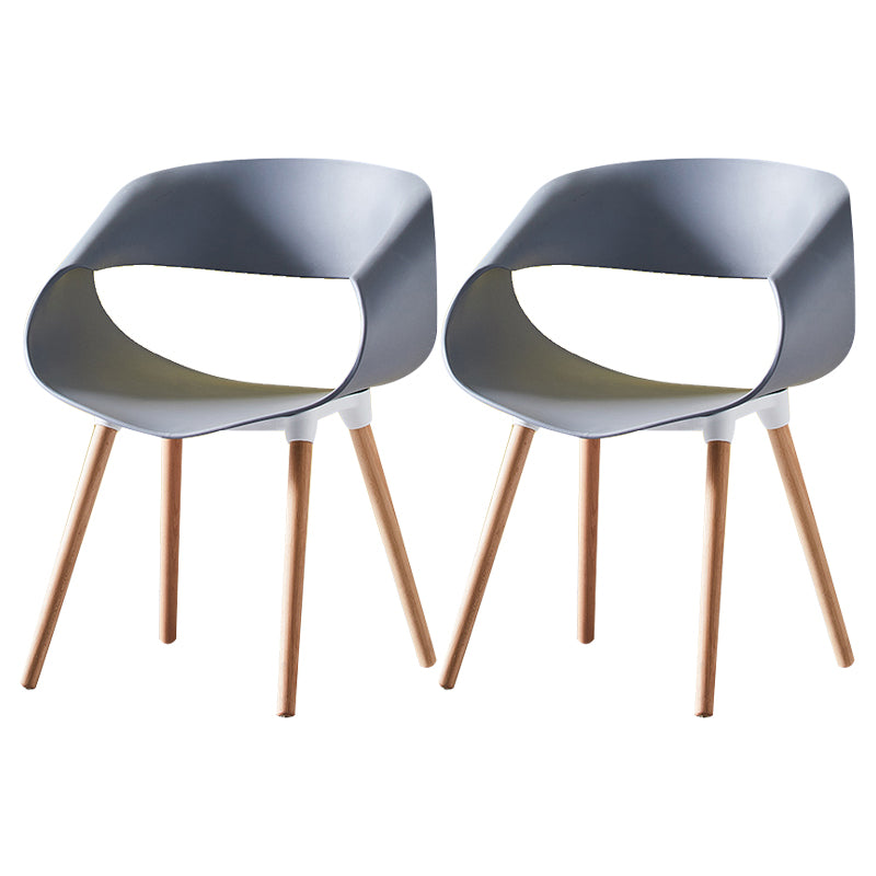 Skandinavische armlose Esstühle Eames Side Essstühle mit Holzbeinen