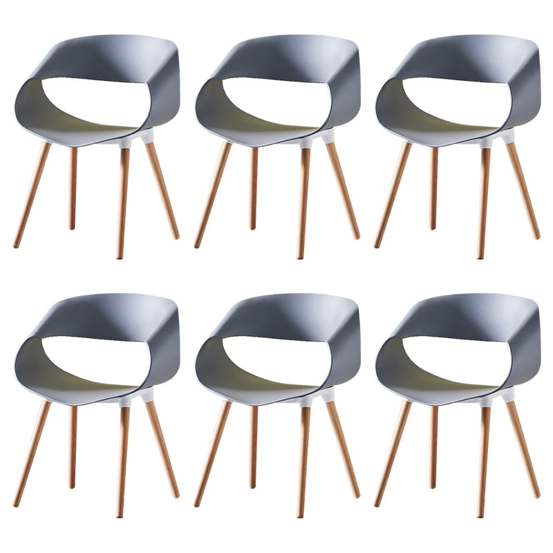 Skandinavische armlose Esstühle Eames Side Essstühle mit Holzbeinen