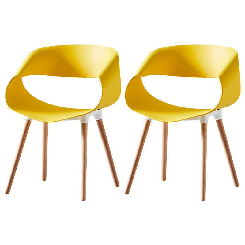 Skandinavische armlose Esstühle Eames Side Essstühle mit Holzbeinen