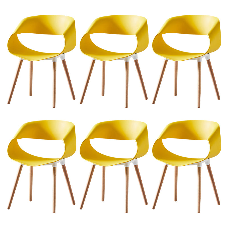 Skandinavische armlose Esstühle Eames Side Essstühle mit Holzbeinen