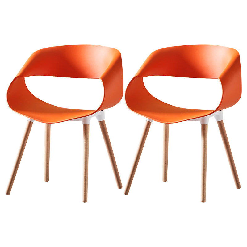 Skandinavische armlose Esstühle Eames Side Essstühle mit Holzbeinen