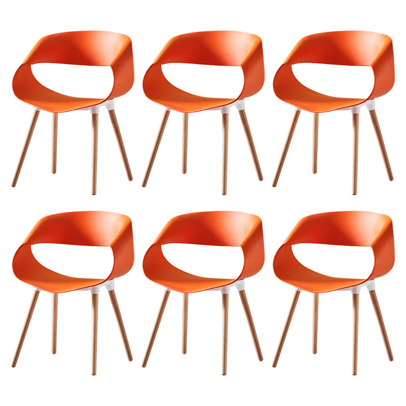 Skandinavische armlose Esstühle Eames Side Essstühle mit Holzbeinen