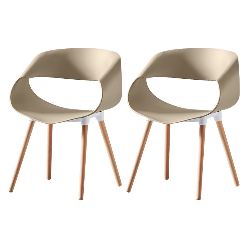 Skandinavische armlose Esstühle Eames Side Essstühle mit Holzbeinen