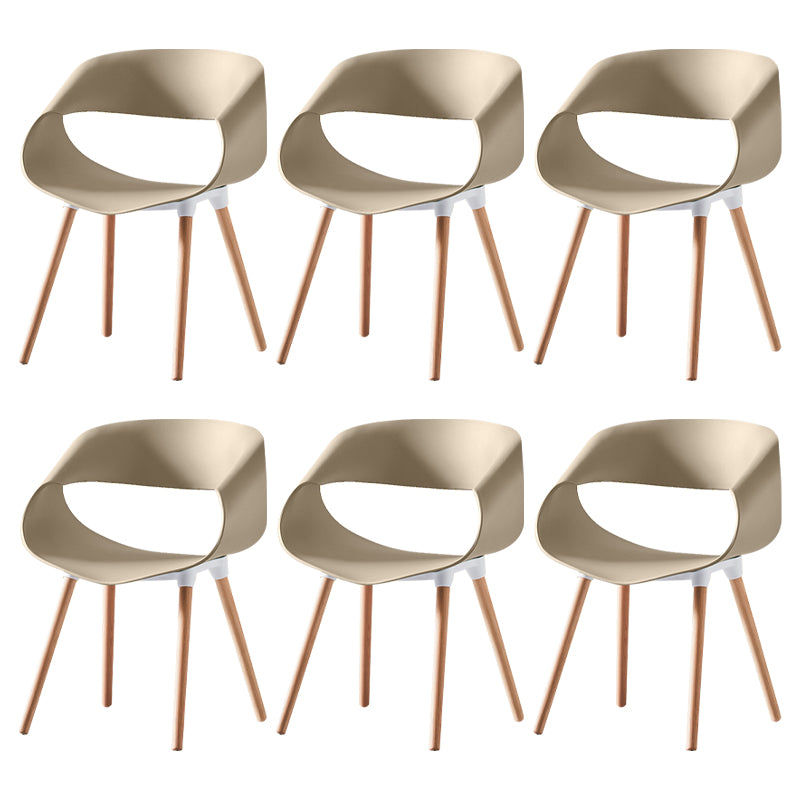 Skandinavische armlose Esstühle Eames Side Essstühle mit Holzbeinen