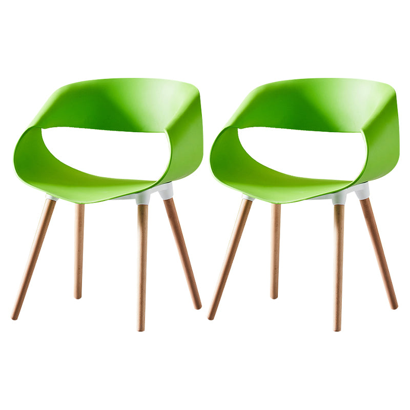 Skandinavische armlose Esstühle Eames Side Essstühle mit Holzbeinen