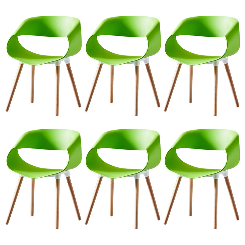 Skandinavische armlose Esstühle Eames Side Essstühle mit Holzbeinen