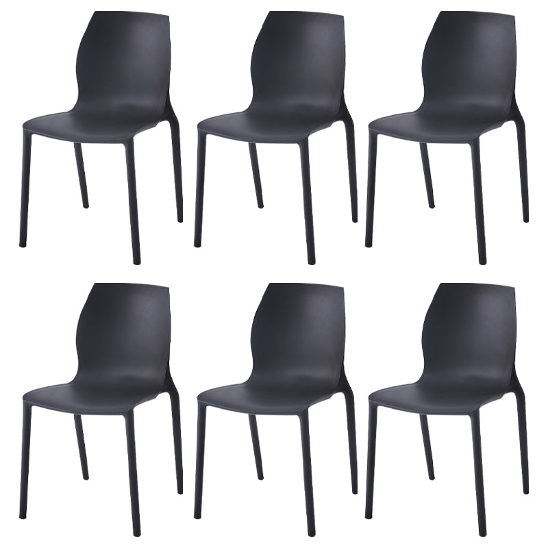 Chaise d'appoint de salle à manger en plastique empilable, chaises de salle à manger scandinaves à dossier solide, sans accoudoirs