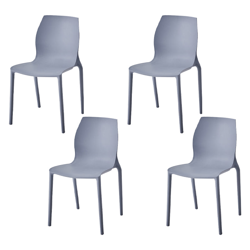 Chaise d'appoint de salle à manger en plastique empilable, chaises de salle à manger scandinaves à dossier solide, sans accoudoirs