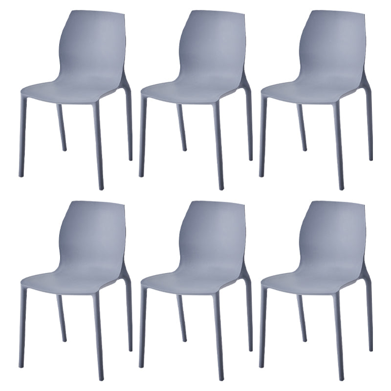 Chaise d'appoint de salle à manger en plastique empilable, chaises de salle à manger scandinaves à dossier solide, sans accoudoirs