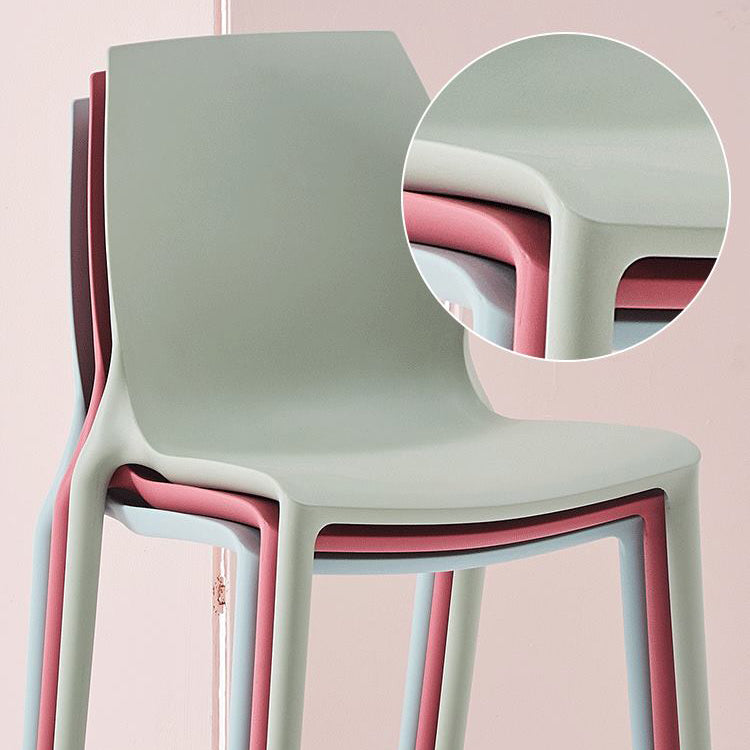 Chaise d'appoint de salle à manger en plastique empilable, chaises de salle à manger scandinaves à dossier solide, sans accoudoirs