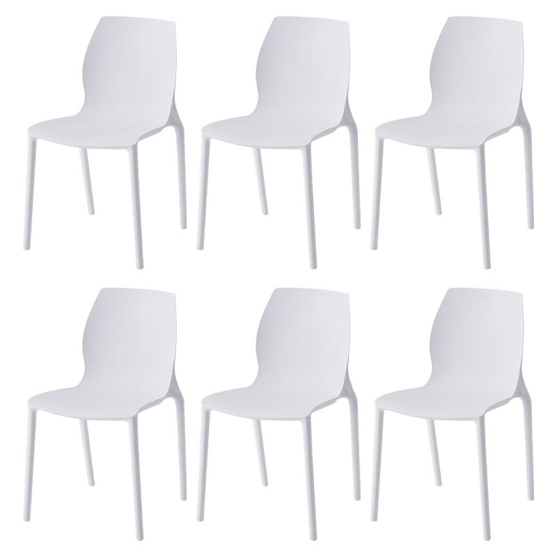 Chaise d'appoint de salle à manger en plastique empilable, chaises de salle à manger scandinaves à dossier solide, sans accoudoirs