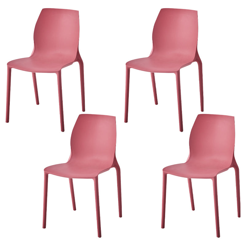 Chaise d'appoint de salle à manger en plastique empilable, chaises de salle à manger scandinaves à dossier solide, sans accoudoirs