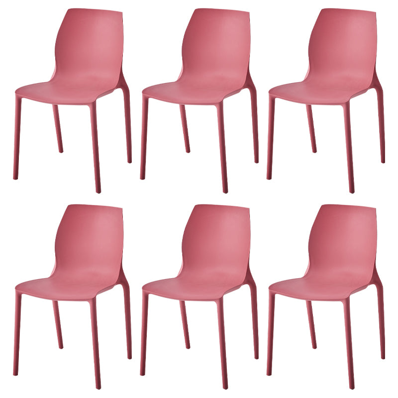 Chaise d'appoint de salle à manger en plastique empilable, chaises de salle à manger scandinaves à dossier solide, sans accoudoirs