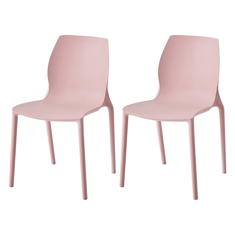 Chaise d'appoint de salle à manger en plastique empilable, chaises de salle à manger scandinaves à dossier solide, sans accoudoirs