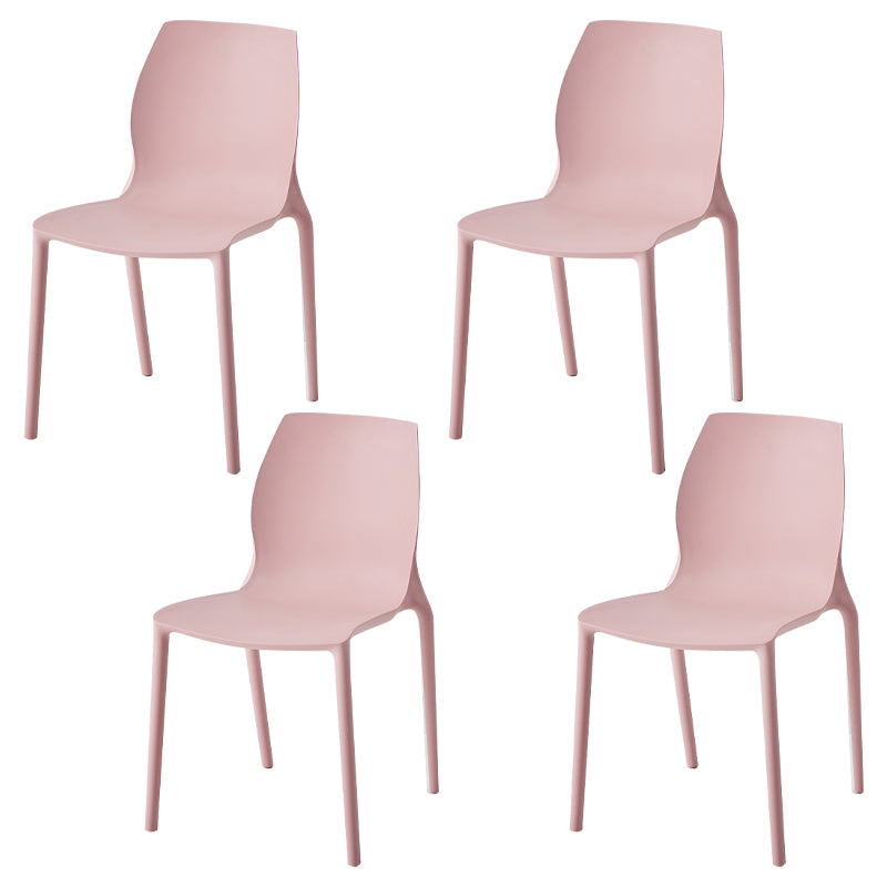 Chaise d'appoint de salle à manger en plastique empilable, chaises de salle à manger scandinaves à dossier solide, sans accoudoirs