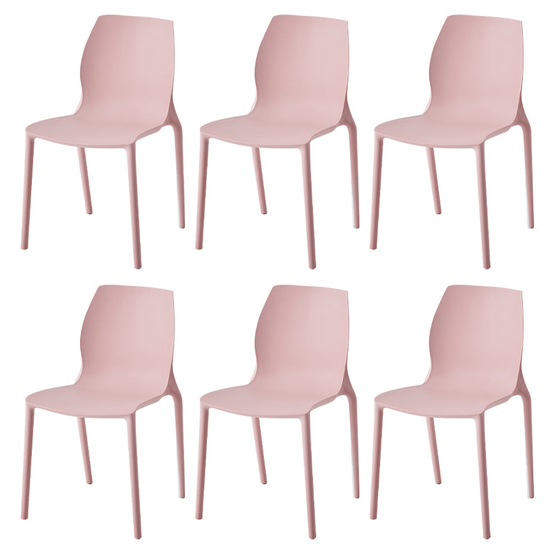 Chaise d'appoint de salle à manger en plastique empilable, chaises de salle à manger scandinaves à dossier solide, sans accoudoirs