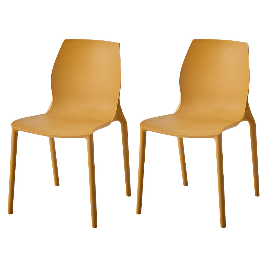 Chaise d'appoint de salle à manger en plastique empilable, chaises de salle à manger scandinaves à dossier solide, sans accoudoirs