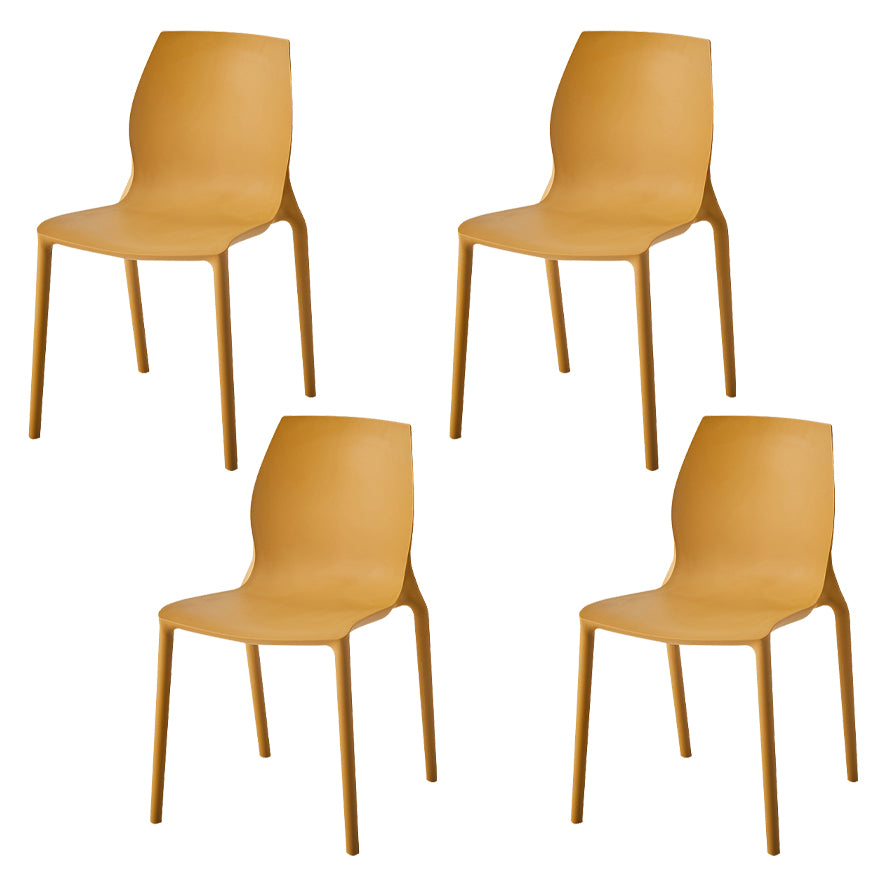 Chaise d'appoint de salle à manger en plastique empilable, chaises de salle à manger scandinaves à dossier solide, sans accoudoirs