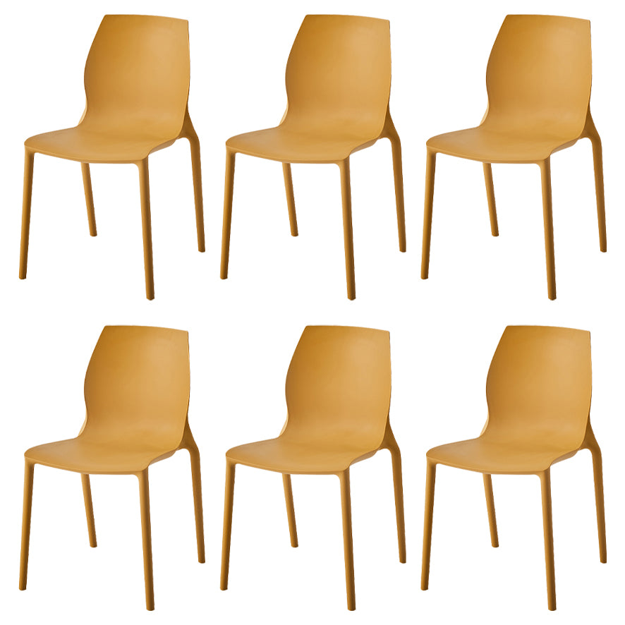 Chaise d'appoint de salle à manger en plastique empilable, chaises de salle à manger scandinaves à dossier solide, sans accoudoirs