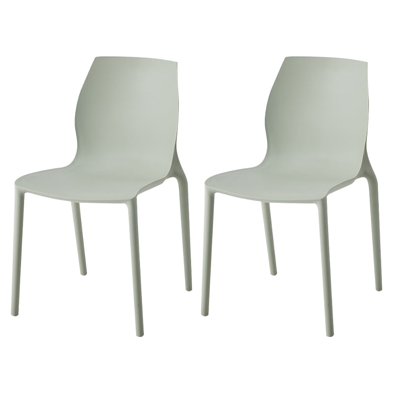 Chaise d'appoint de salle à manger en plastique empilable, chaises de salle à manger scandinaves à dossier solide, sans accoudoirs