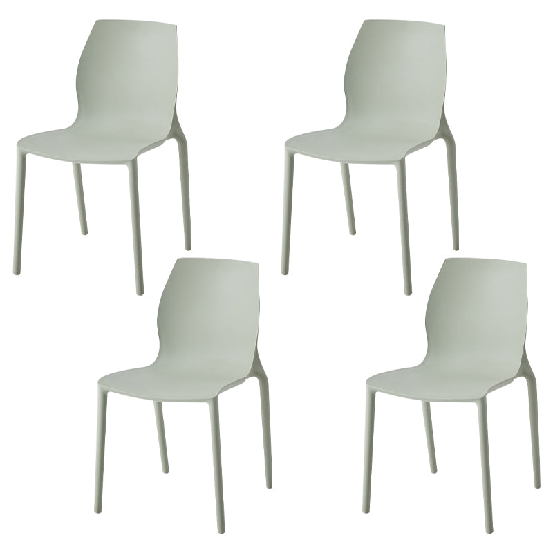 Chaise d'appoint de salle à manger en plastique empilable, chaises de salle à manger scandinaves à dossier solide, sans accoudoirs