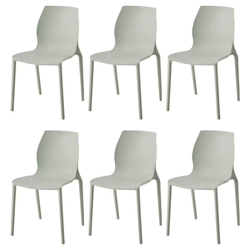 Chaise d'appoint de salle à manger en plastique empilable, chaises de salle à manger scandinaves à dossier solide, sans accoudoirs