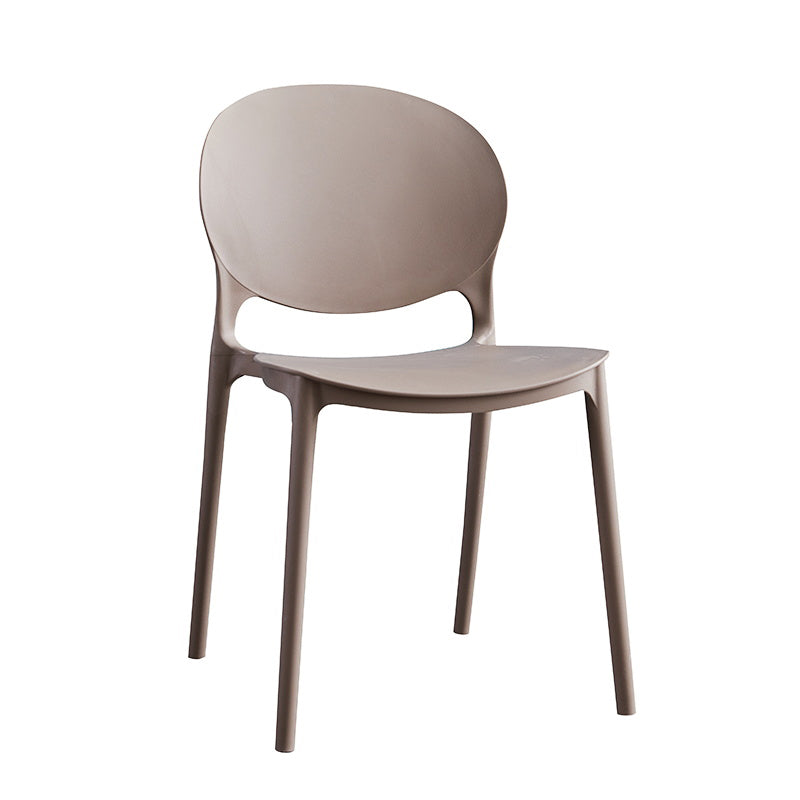 Chaises de salle à manger sans accoudoirs à dossier ouvert Chaises d'appoint empilables en plastique (Ensemble de 4)