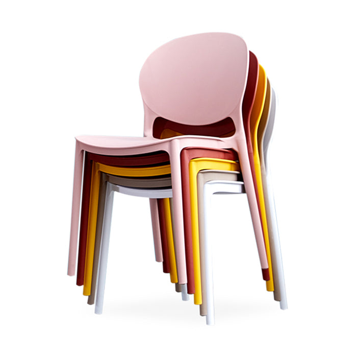 Chaises de salle à manger sans accoudoirs à dossier ouvert Chaises d'appoint empilables en plastique (Ensemble de 4)