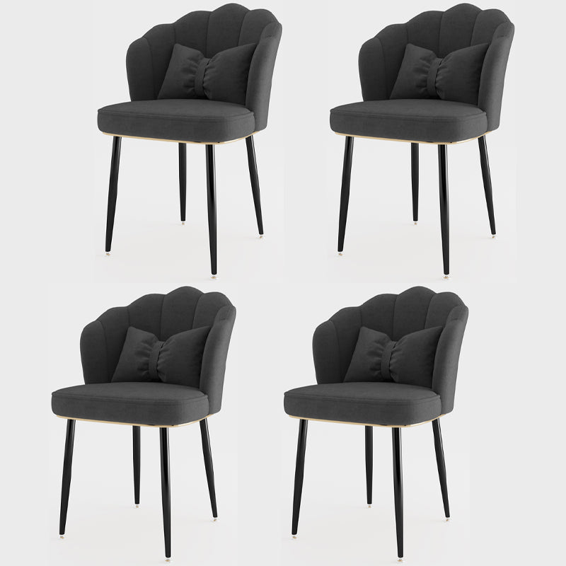 Silla lateral de comedor de estilo escandinavo de metal, silla con respaldo sólido sin brazos para el hogar