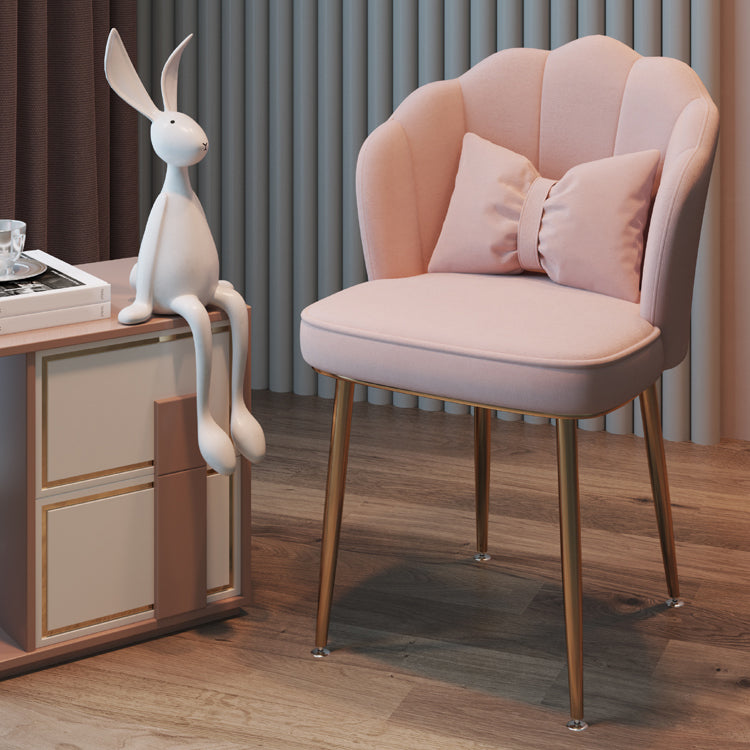 Silla lateral de comedor de estilo escandinavo de metal, silla con respaldo sólido sin brazos para el hogar