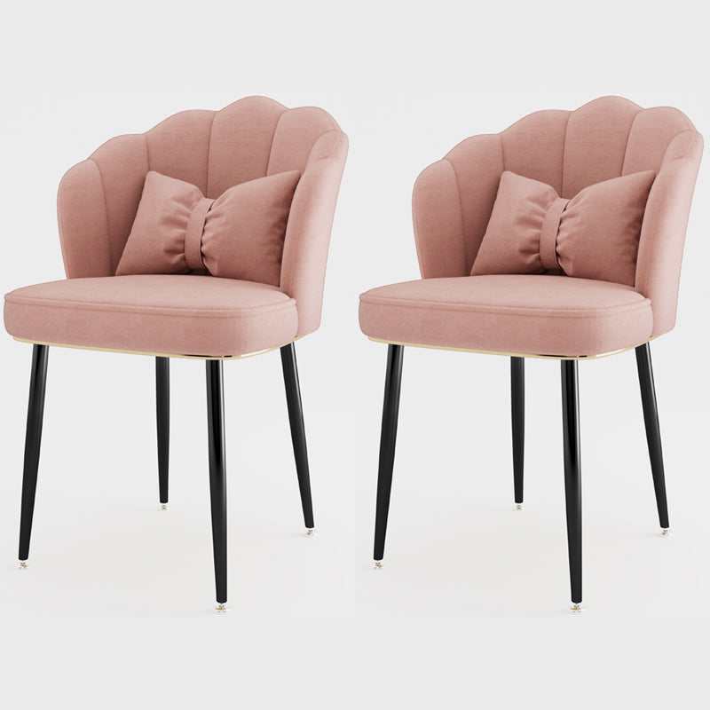 Silla lateral de comedor de estilo escandinavo de metal, silla con respaldo sólido sin brazos para el hogar