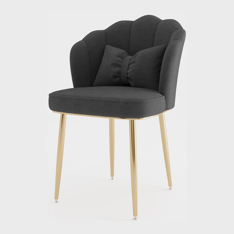 Silla lateral de comedor de estilo escandinavo de metal, silla con respaldo sólido sin brazos para el hogar